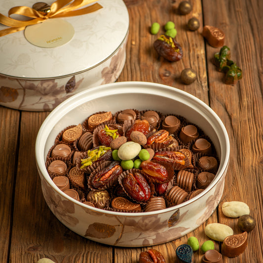Large Round Flowers Ceramic Chocolate Tray