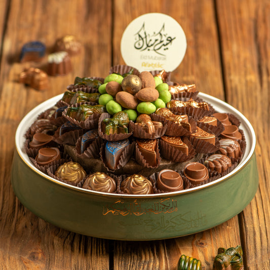 Round Green Chocolate Tray