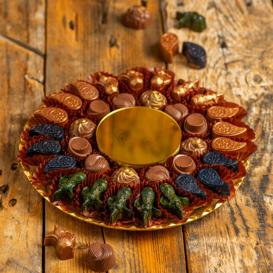 Round Glass Premium Chocolate Tray