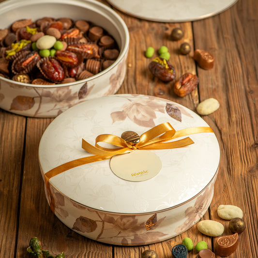 Large Round Flowers Ceramic Chocolate Tray
